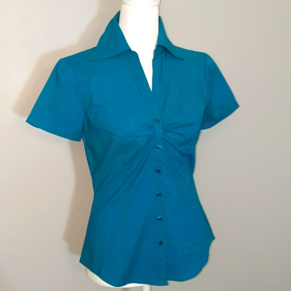 NY&Co. Gathered Button Down Dress Top